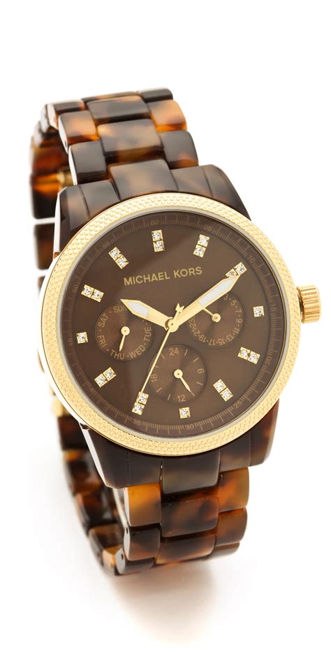 michael kors tortoise sport watch|Michael Kors pave watch.